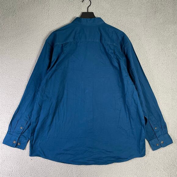 C.E. Schmidt Workwear Blue Button-Up Shirt XL 100% Cotton Long Sleeve Heavy Duty - Picture 5 of 8